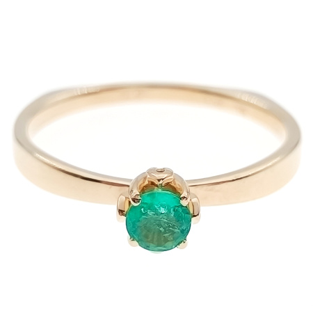 Кольцо из золота 585 пробы с изумрудом