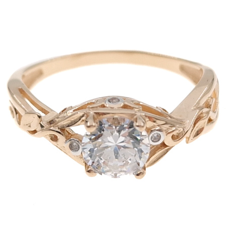 Кольцо из золота 585 пробы с фианитом