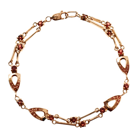 Браслет из золота 585 пробы с гранатом