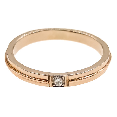 Кольцо из золота 585 пробы с бриллиантом и изумрудом