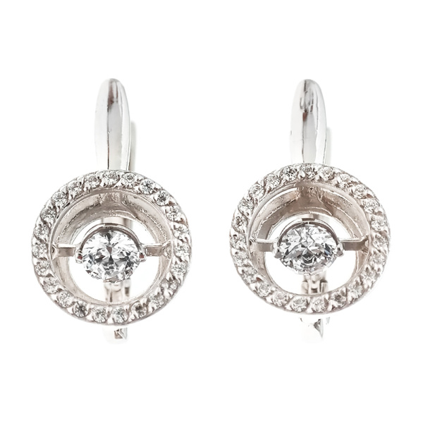 Серьги из золота 585 пробы с фианитом