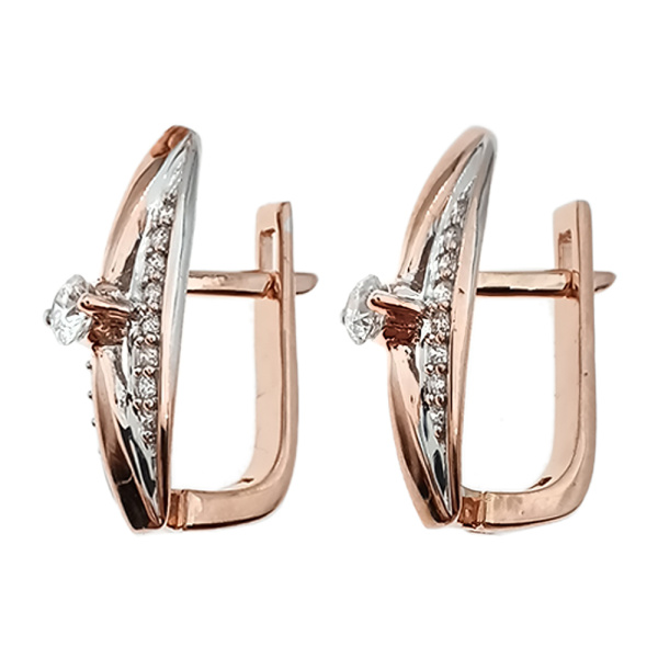 Серьги из золота 585 пробы с бриллиантами