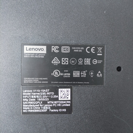 Ноутбук LENOVO V110-15AST 15,6"/ AMD A6-9210/ 4 Гб/ hdd 500 Гб