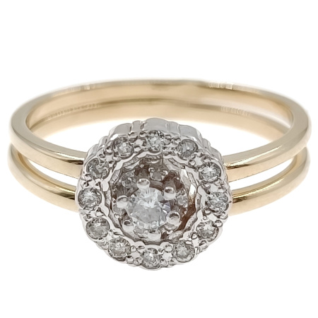 Кольцо трансформер из золота 585 пробы с бриллиантами