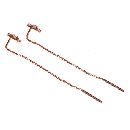 Серьги из золота 585 пробы с фианитом