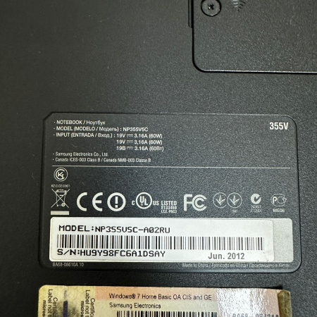 Ноутбук Samsung NP355U5C 15,6"/ AMD-A6 4400M/ 4 Гб/ hdd 500 Гб