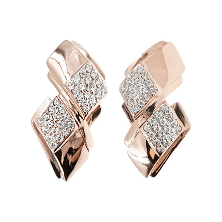 Серьги из золота 585 пробы с фианитом