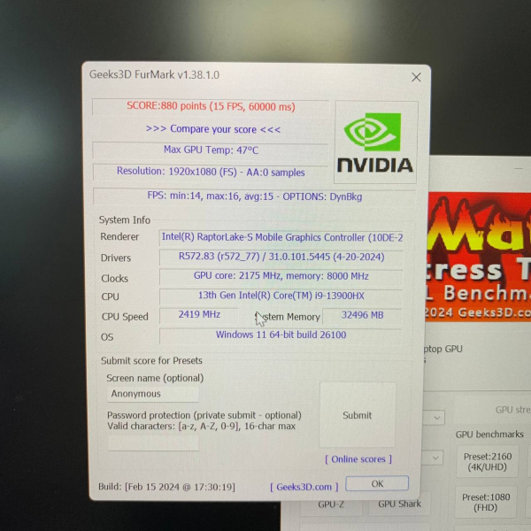 Ноутбук MACHENIKE  L16 pro stellar 16,0"/ Intel Core i9-13900HX/ 32 Гб/ 1 Тб/