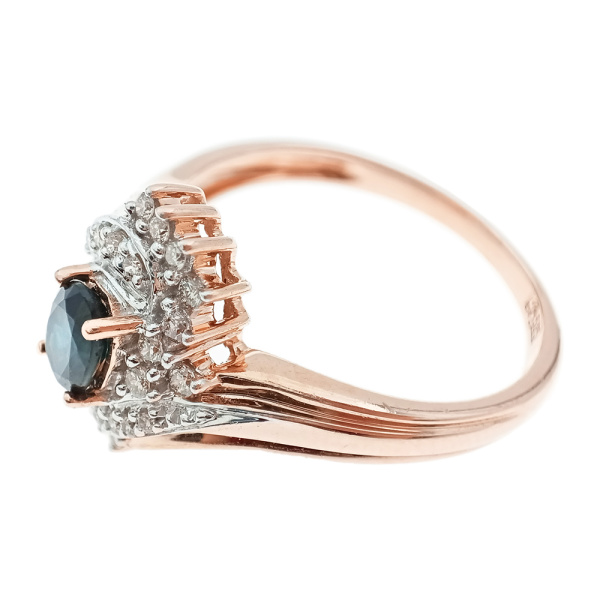 Кольцо из золота 585 пробы с бриллиантами, корундом