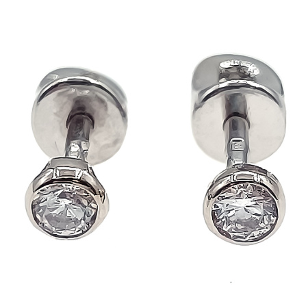 Пусеты из золота 585 пробы с фианитом