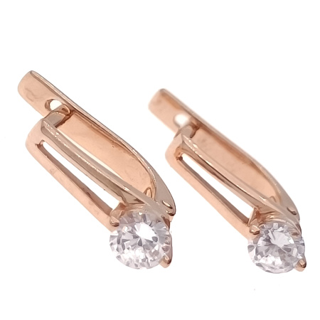 Серьги из золота 585 пробы с фианитом