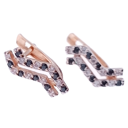 Серьги из золота 585 пробы с фианитом