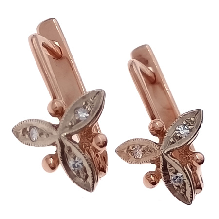 Серьги из золота 585 пробы с бриллиантами