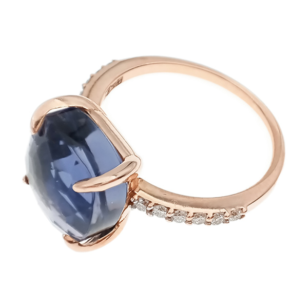 Кольцо из золота 750 пробы с бриллиантами и корундом с.