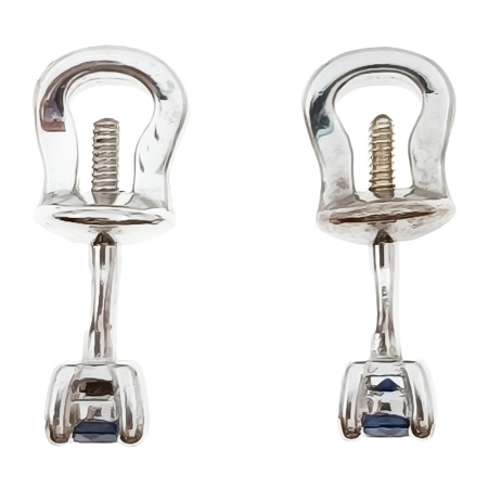 Серьги из золота 585 пробы с сапфиром