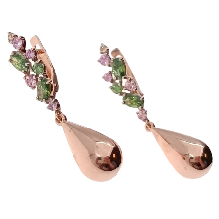 Серьги из золота 585 пробы с фианитом