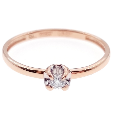 Кольцо из золота 585 пробы с бриллиантом