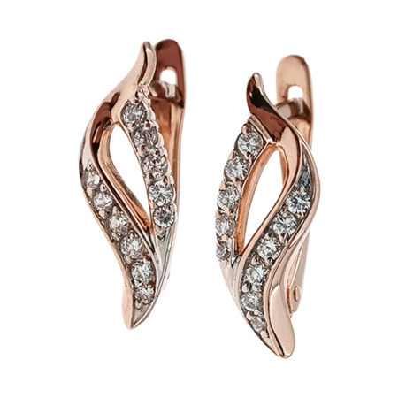 Серьги из золота 585 пробы с фианитом