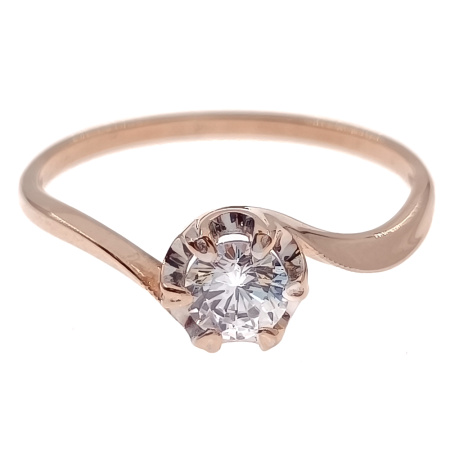 Кольцо из золота 585 пробы с фианитом