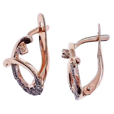 Серьги из золота 585 пробы с фианитом