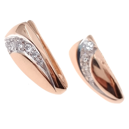 Серьги из золота 585 пробы с фианитом
