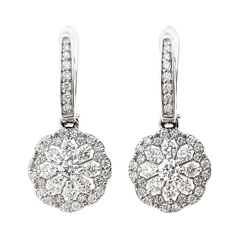 Серьги из золота 585 пробы с бриллиантами