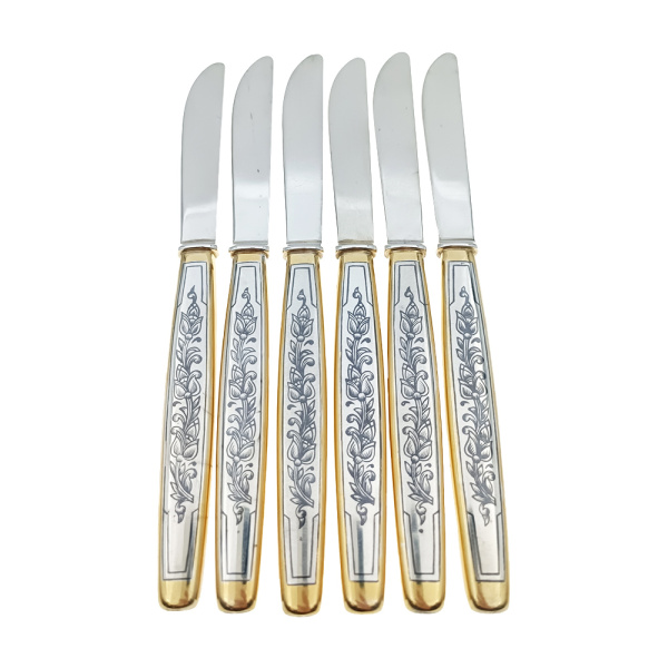 Нож столовый из серебра 925 пробы