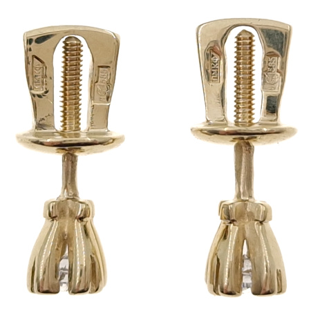 Пусеты из золота 585 пробы с фианитом