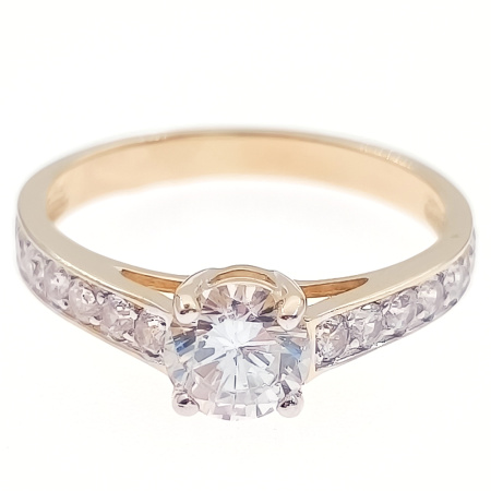 Кольцо из золота 585 пробы с фианитом