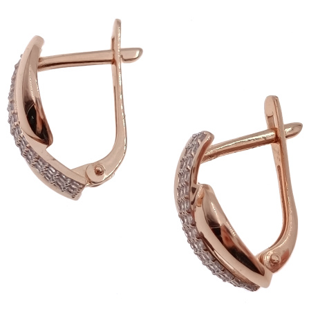 Серьги из золота 585 пробы с фианитом