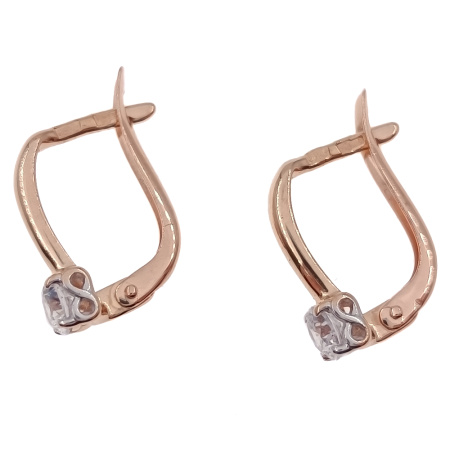 Серьги из золота 585 пробы с фианитом