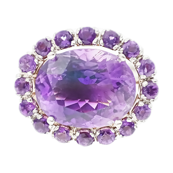 Кольцо из золота 750 пробы с аметистом