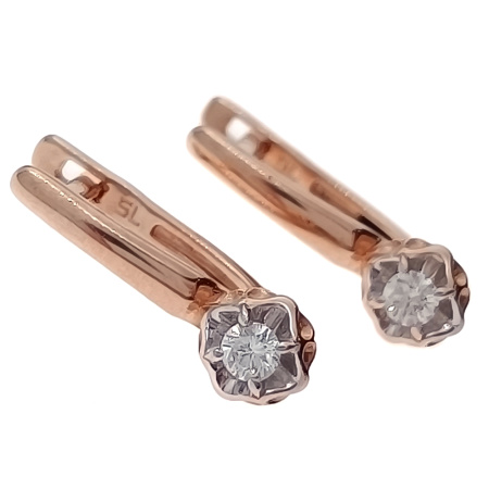 Серьги из золота 585 пробы с бриллиантами