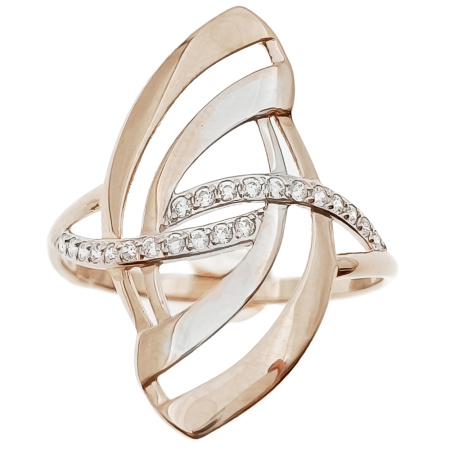 Кольцо из золота 585 пробы с фианитом