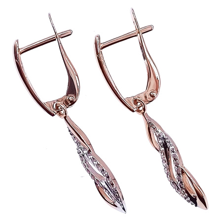 Серьги из золота 585 пробы с фианитом