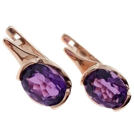 Серьги из золота 585 пробы с аметистом