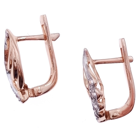 Серьги из золота 585 пробы с фианитом