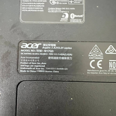 Ноутбук Acer Aspire A315-21 3 N17Q3 15,6"/ AMD A9-9420, 3 ГГц/ 4 Гб/ HDD1TB