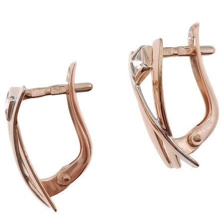 Серьги из золота 585 пробы с фианитом