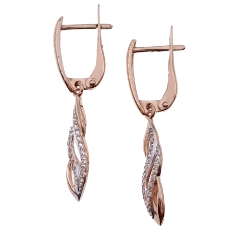 Серьги из золота 585 пробы с фианитом