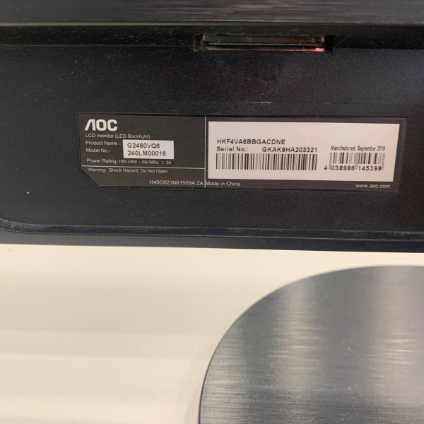 Монитор AOC  g2460vq6 24,0" 75 гц