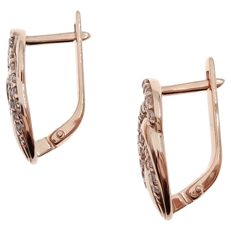 Серьги из золота 585 пробы с фианитом