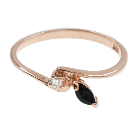 Кольцо из золота 585 пробы с бриллиантом и сапфиром