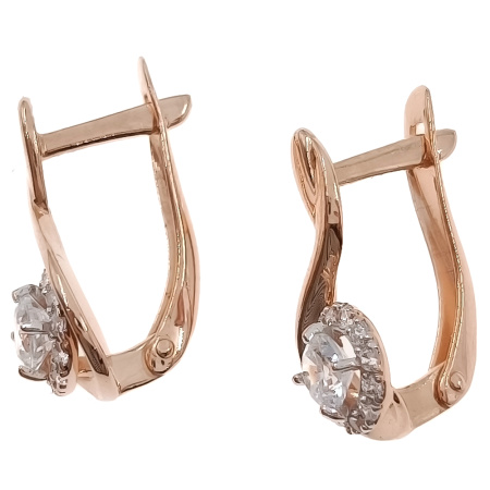 Серьги из золота 585 пробы с фианитом