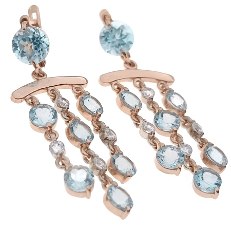 Серьги из золота 585 пробы с топазом