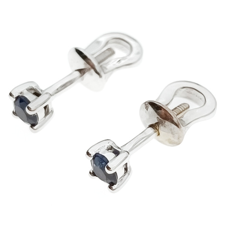 Серьги из золота 585 пробы с сапфиром