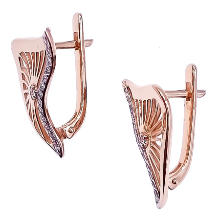Серьги из золота 585 пробы с фианитом