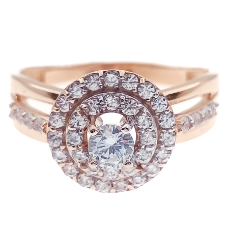 Кольцо из золота 585 пробы с фианитом