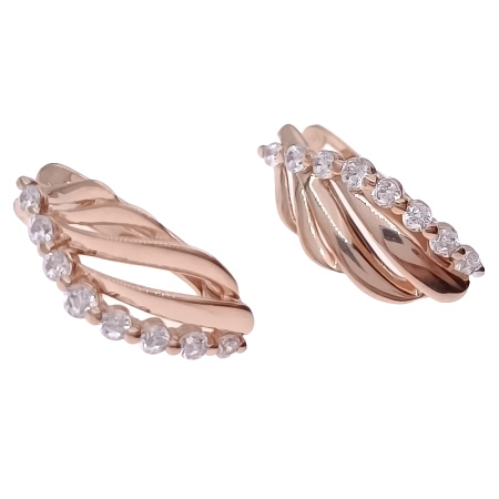 Серьги из золота 585 пробы с фианитом
