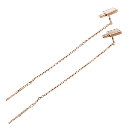 Серьги из золота 585 пробы с бриллиантами и перламутром